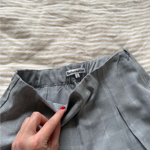 NWT Reformation “Cleo Two Piece” pants + crop top in Grey Check - Picture 8 of 10